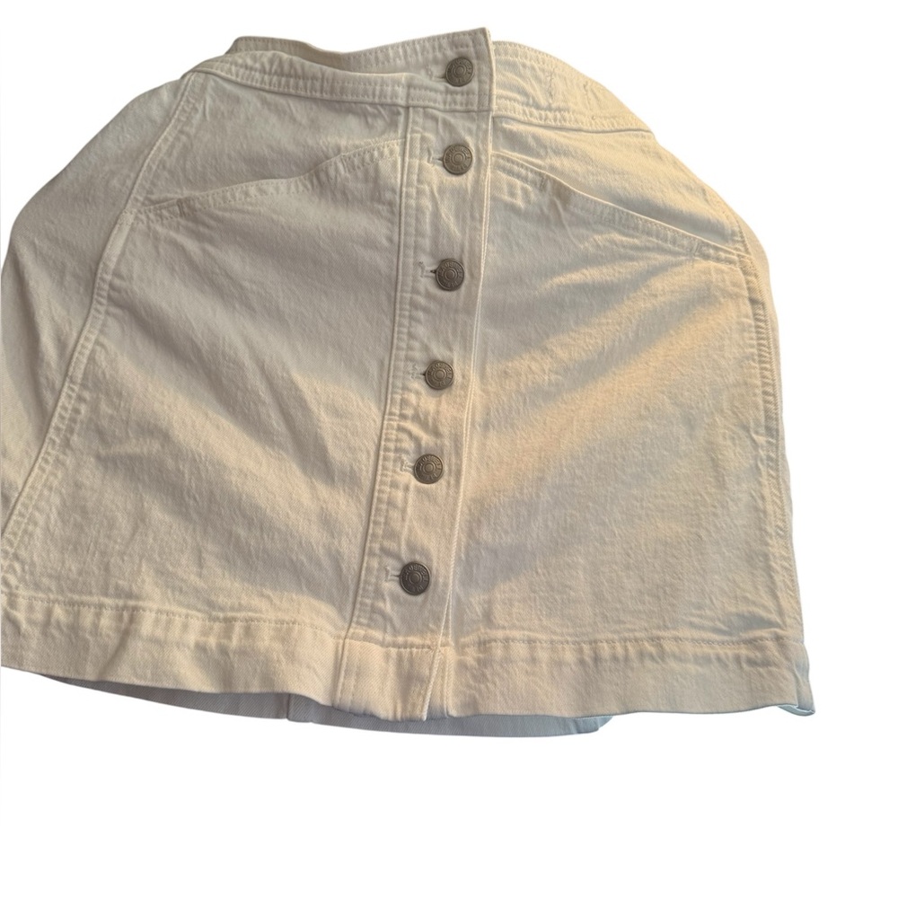 Madewell Cream Button-Front A-Line Skirt